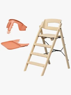 KAOS Klapp Højstol Recycled inkl. Beskyttelsesbøjle & Bakke, Desert Sand/Terracotta Pink