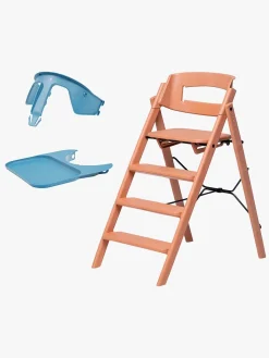 KAOS Klapp Højstol Recycled inkl. Beskyttelsesbøjle & Bakke, Terracotta Pink/Swedish Blue