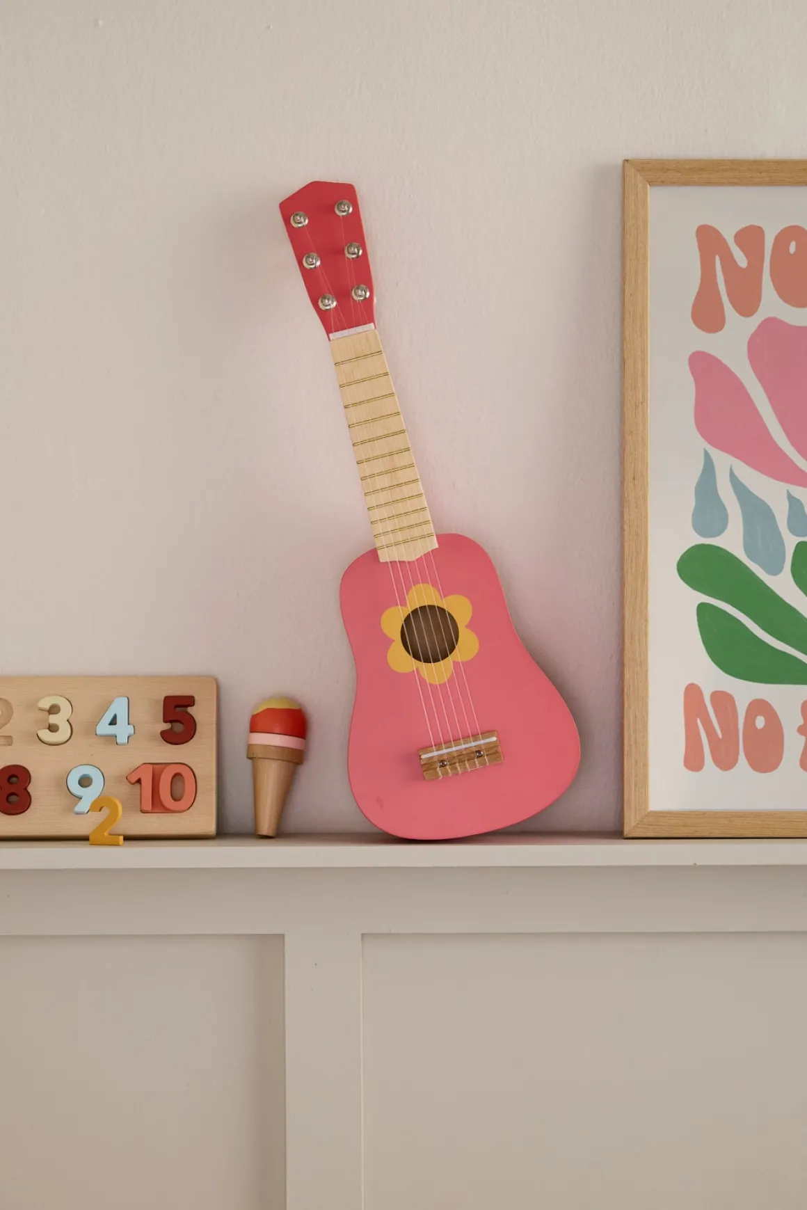Kid's Concept Legetøjsguitar Blomst, Pink
