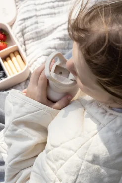 Kidzroom Stainless Steel Drikkedunk 350 ml Small Talk, Beige