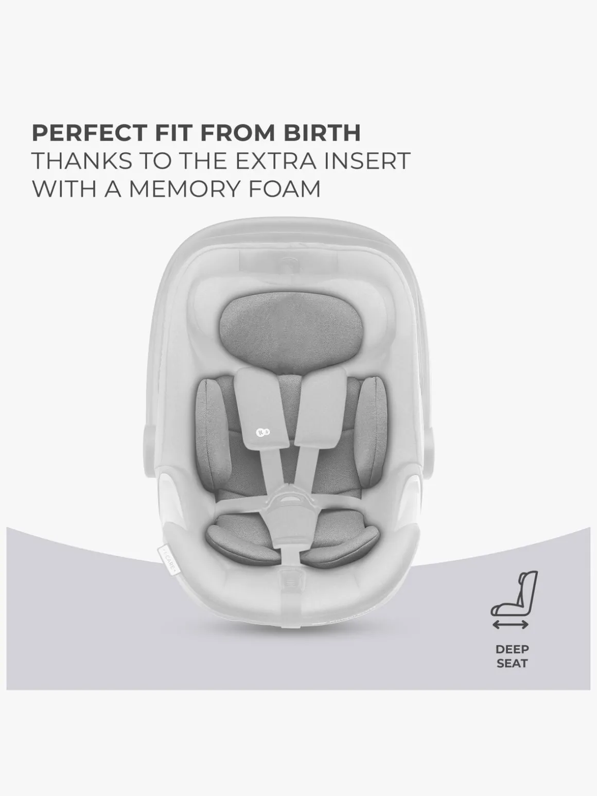 Kinderkraft I-CARE i-Size Autostol Baby, Cool Grey