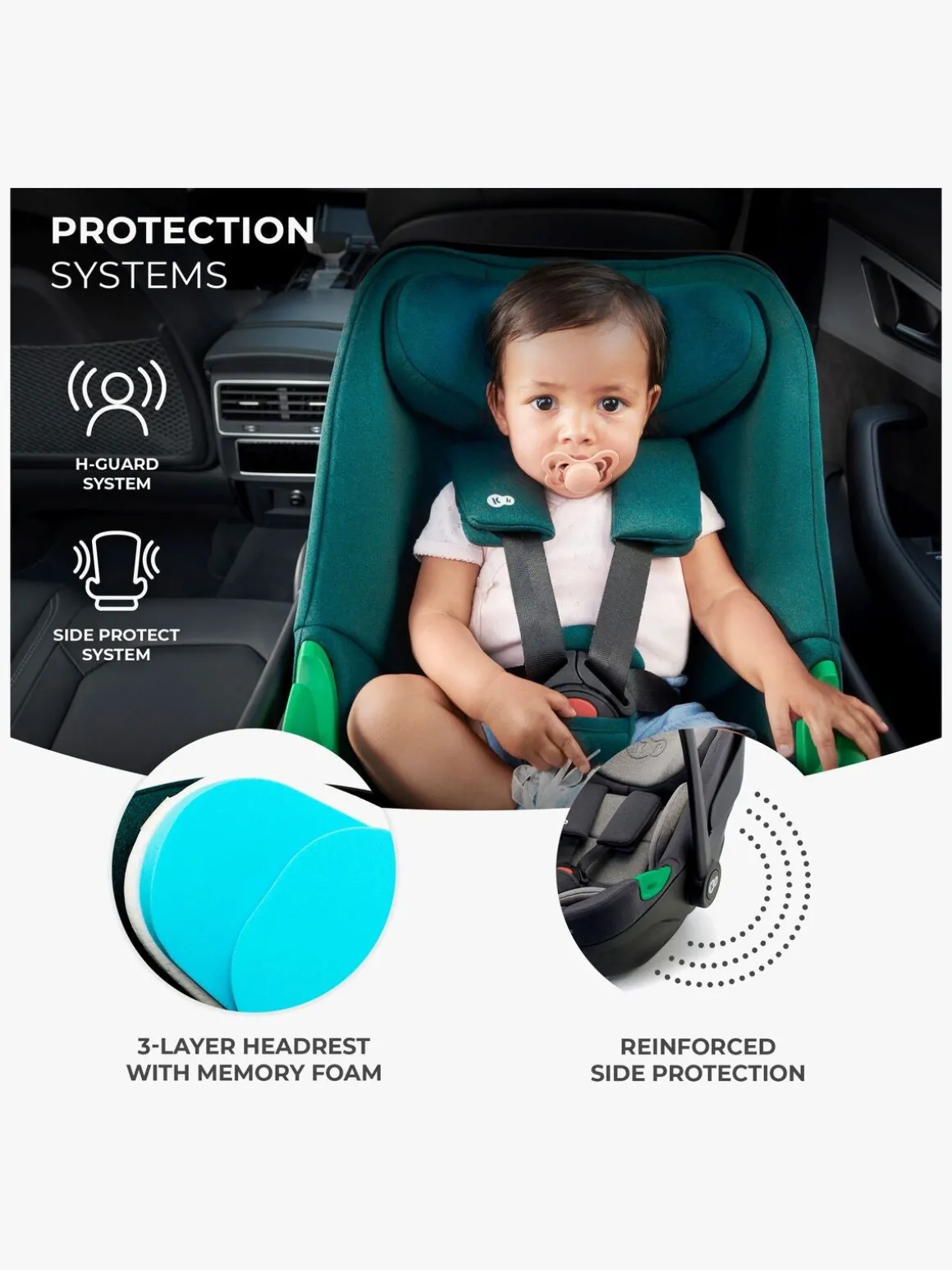 Kinderkraft I-CARE i-Size Autostol Baby, Cool Grey