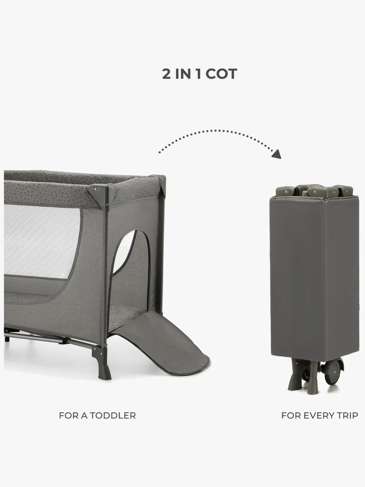 Kinderkraft JOY 2 Weekendseng, Dark Grey