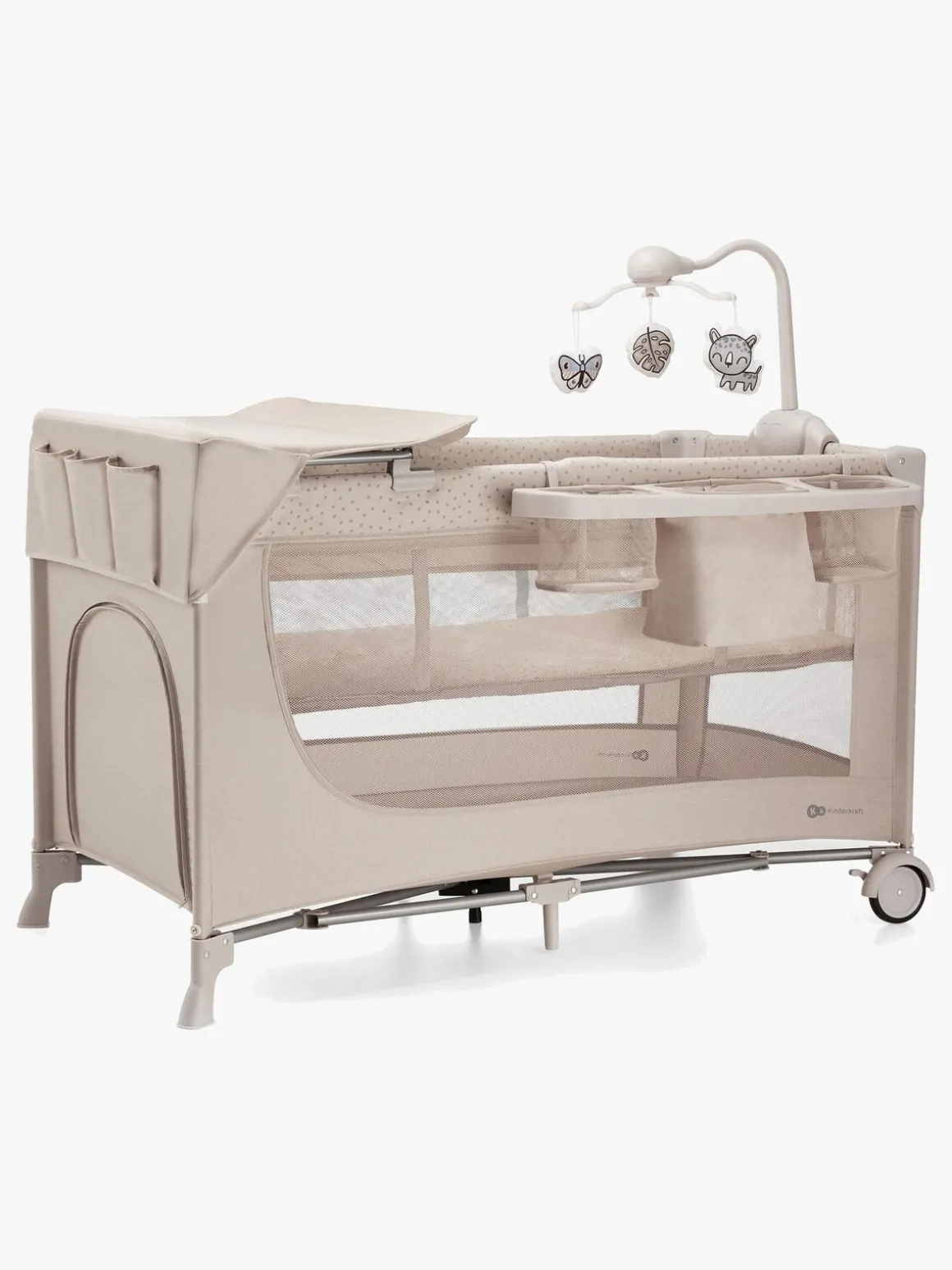 Kinderkraft JOY 2 Weekendseng med Tilbehør, Beige