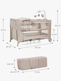 Kinderkraft JOY 2 Weekendseng med Tilbehør, Beige