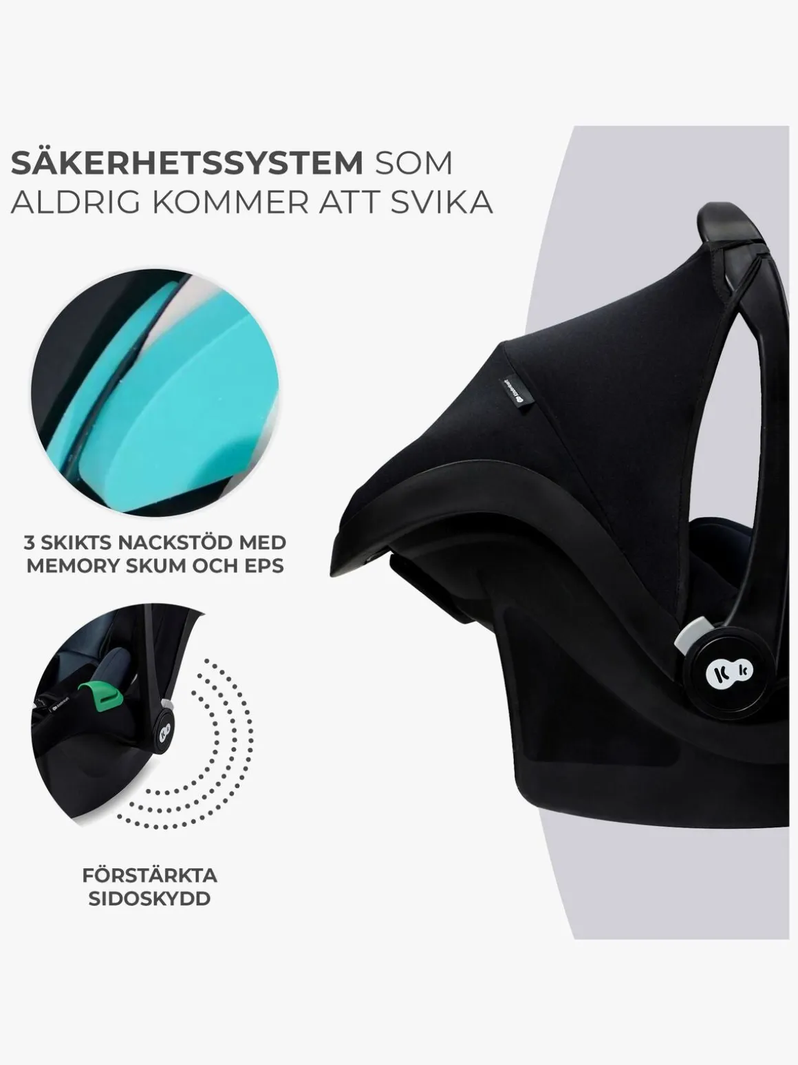 Kinderkraft MINK PRO i-Size Autostol Baby inkl MINK FX Base, Black