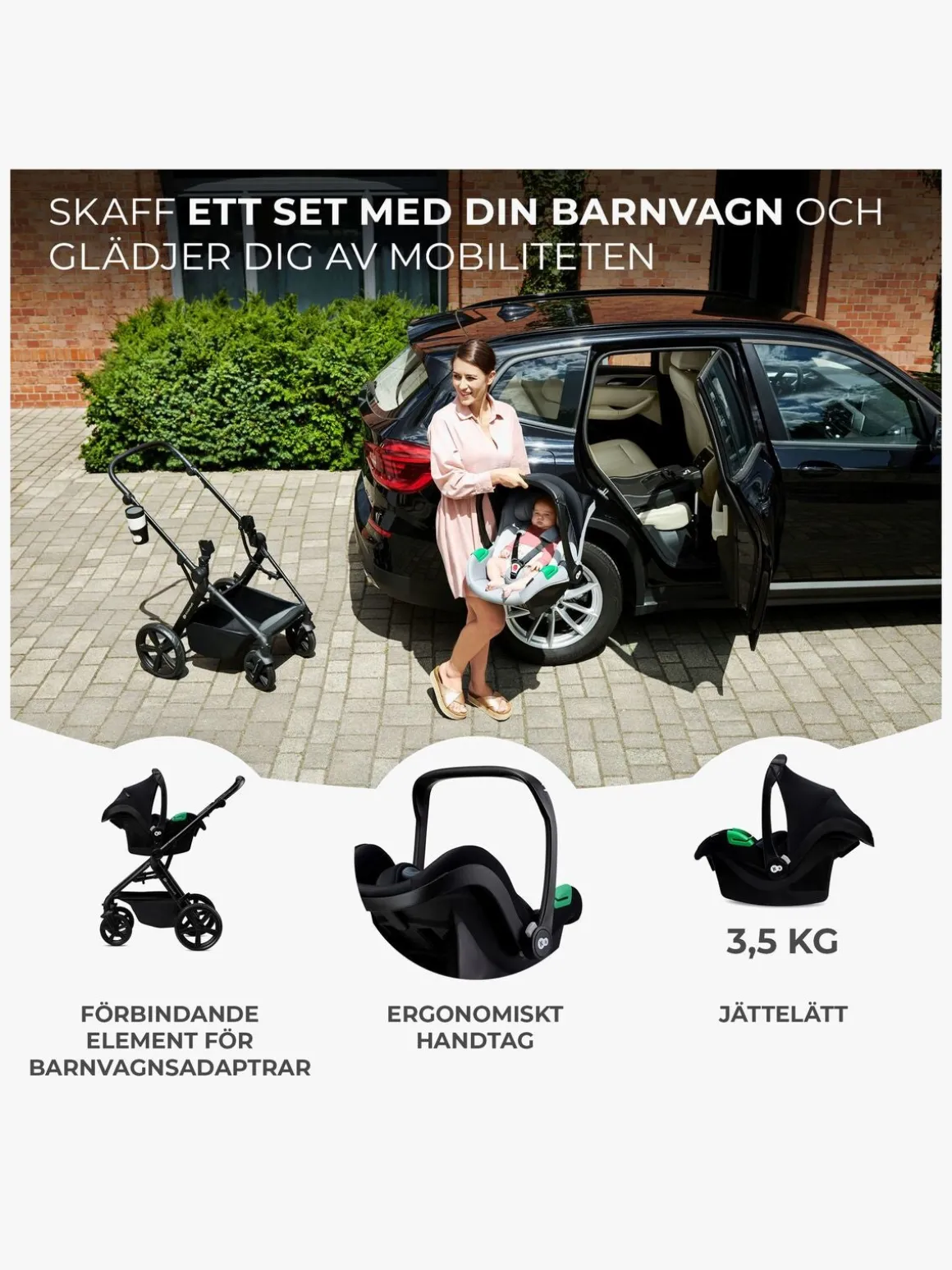 Kinderkraft MINK PRO i-Size Autostol Baby inkl MINK FX Base, Black