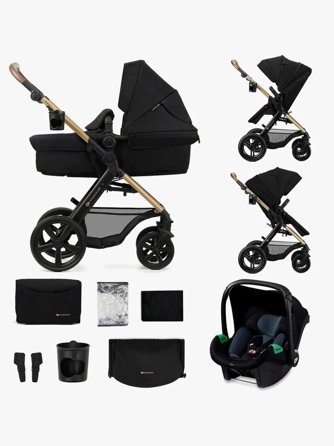 Kinderkraft MOOV 2 XL Air Kombivogn, Pure Black