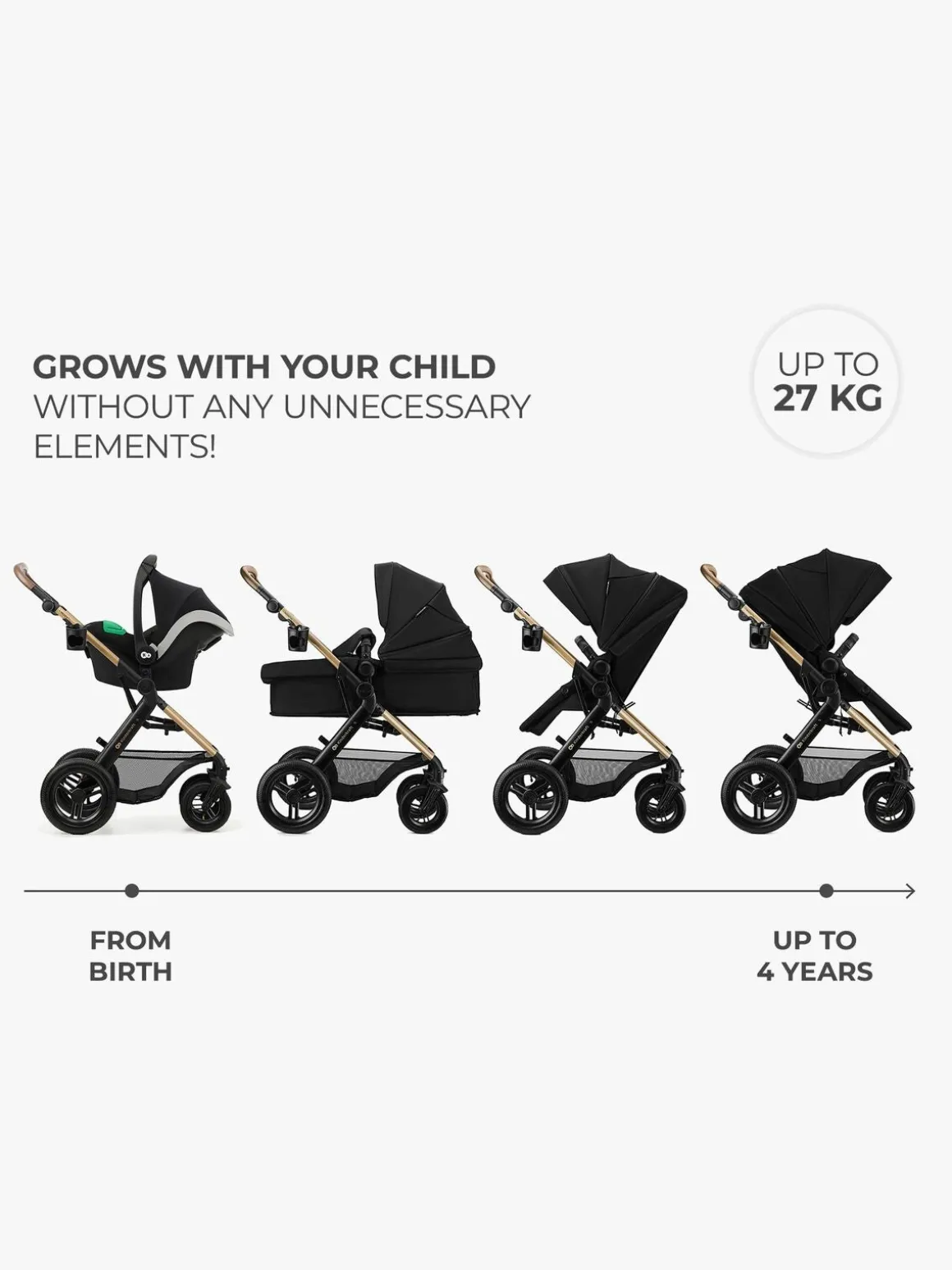 Kinderkraft MOOV 2 XL Air Kombivogn, Pure Black