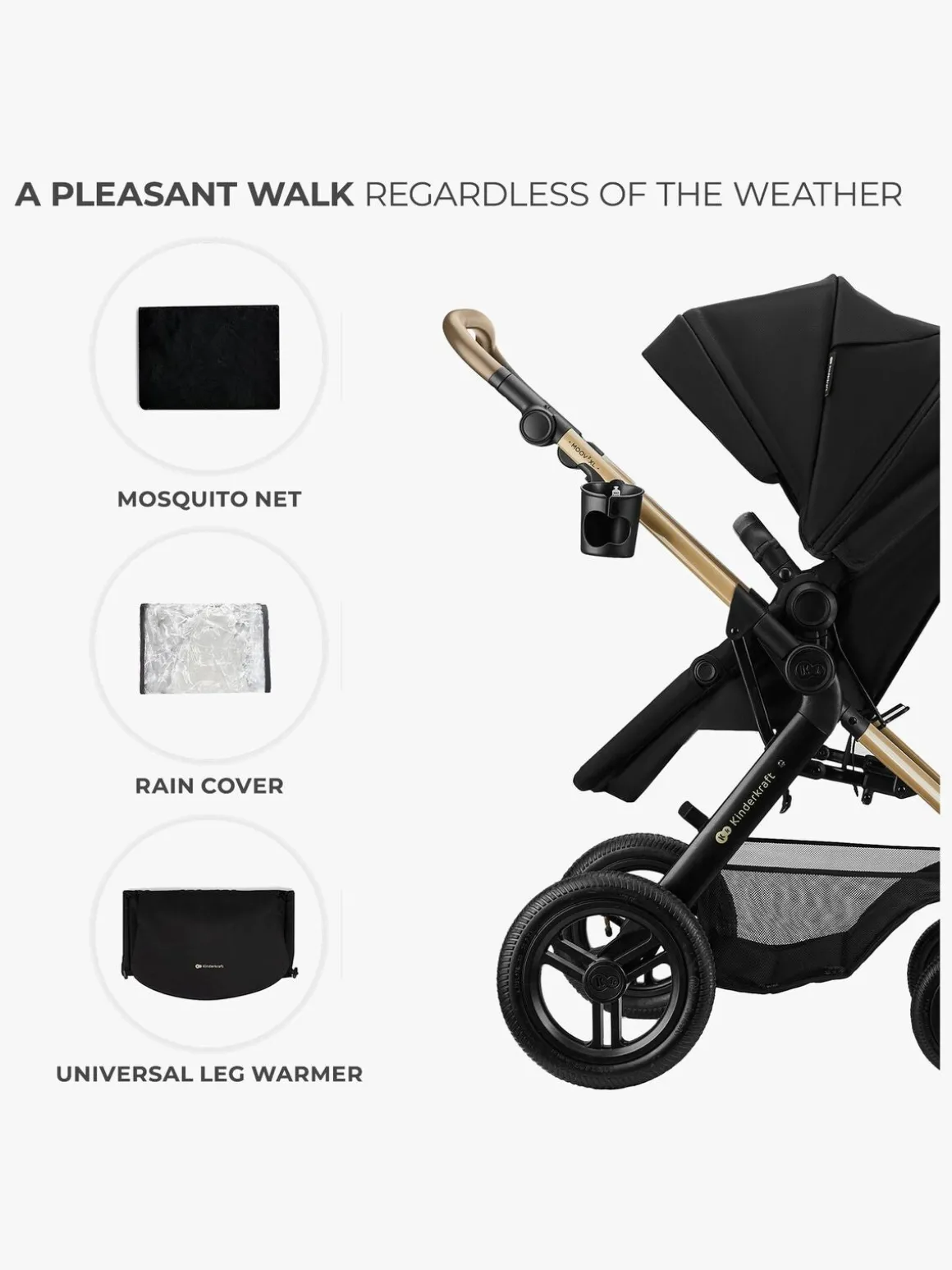 Kinderkraft MOOV 2 XL Air Kombivogn, Pure Black