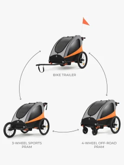 Kinderkraft Nava Cykelanhænger, Sunny Orange