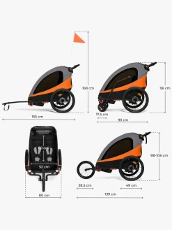 Kinderkraft Nava Cykelanhænger, Sunny Orange