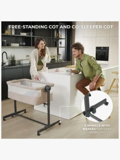 Kinderkraft Neste Up 2 Bedside Crib, Light Grey