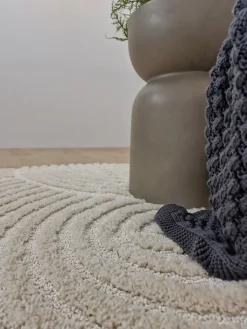 KMCarpets Doria Zen  Rundt Gulvtæppe 160, Hvid