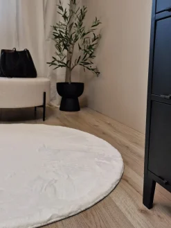 KMCarpets Dream Rund Gulvtæppe 80, Hvid