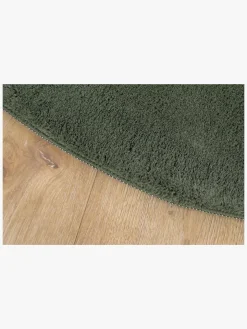 KMCarpets Gulvtæppe Rund 120 Soft, Smaragdgrøn