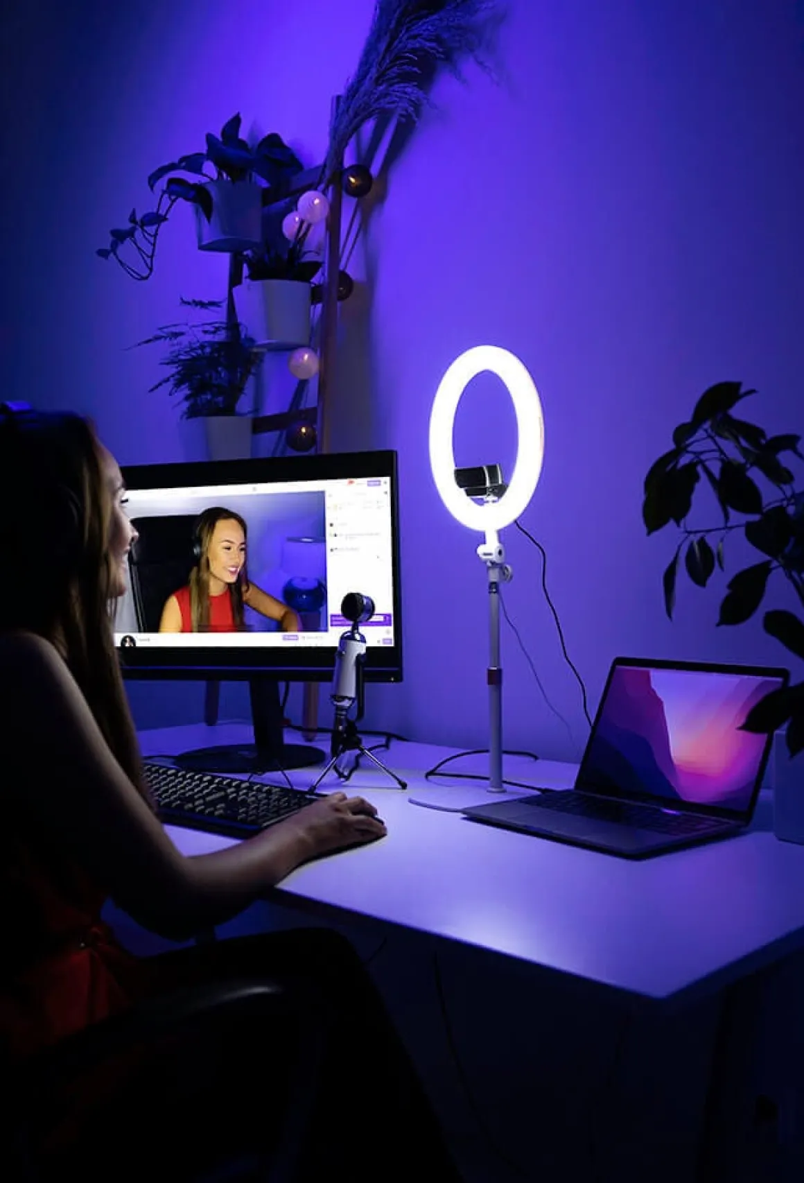 Kodak Desk Ring Light Lampe 10 Tommer, Hvid