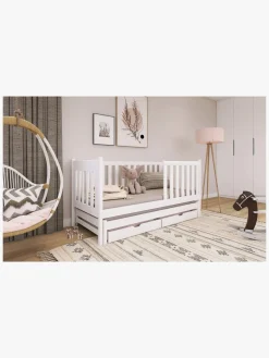 Lano Meble KAJA  Udtrækkelig Dobbeltseng 90x200, Hvid