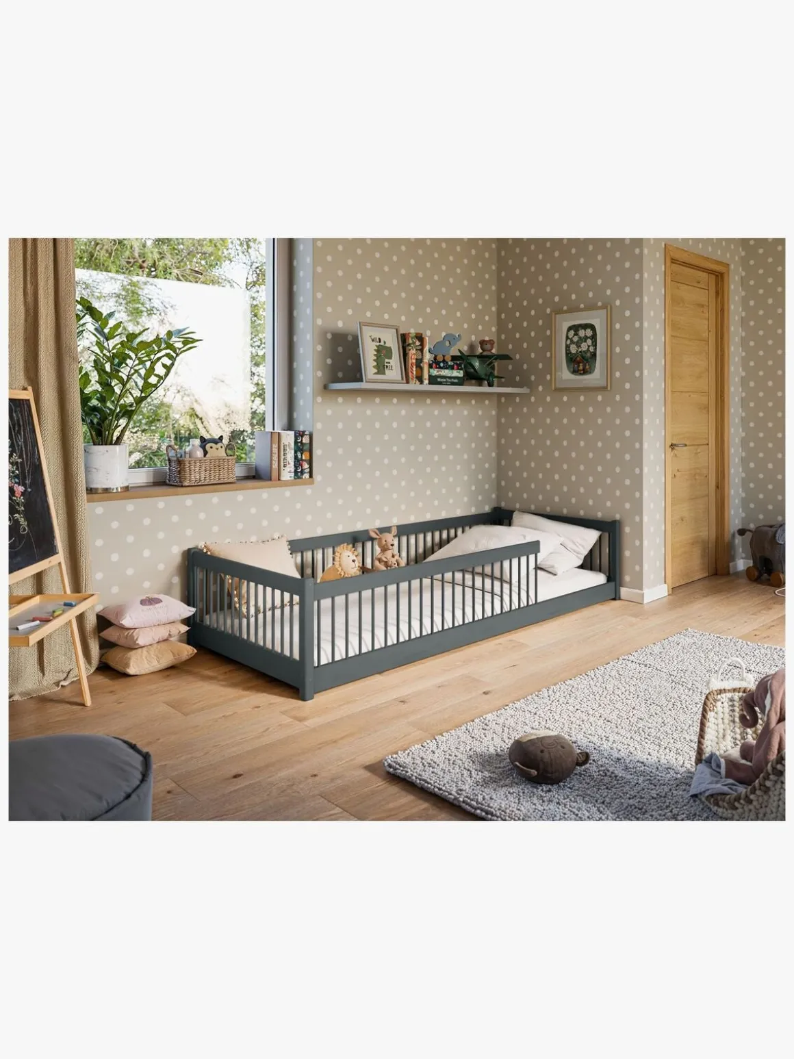 Lano Meble PEDRO Montessori Floor Seng 80x180, Graphite