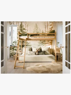 Lano Meble SOFINO Højseng i Fyrretræ med Sofa 90x200/140x200, Cashmere/Poso