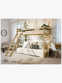 Lano Meble SOFINO Højseng i Fyrretræ med Sofa 90x200/140x200, Cashmere/Poso