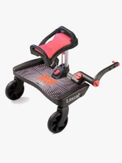 Lascal BuggyBoard Maxi Ståbræt inkl. Sadel, Sort/Rød