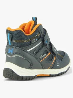 Leaf Kasuri WP Mid Sneakers, Navy/Orange