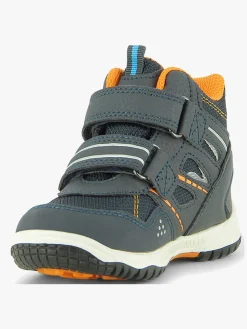 Leaf Kasuri WP Mid Sneakers, Navy/Orange