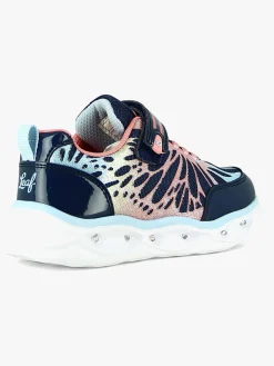 Leaf Malmen Blinkende Sneakers, Navy/Pink