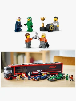 LEGO City 60445 F1-lastbil med RB20 og AMR24 F1-biler