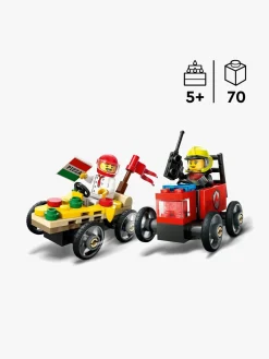 LEGO City 60458 Racerbilpakke – pizzabil mod brandbil