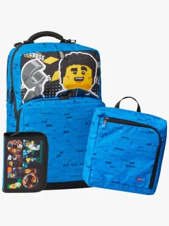 LEGO® City Police Adventure Taskesæt 20,5L med Fastgørelsesbar Gymnastikpose & Fyldt Penalhus, Blå