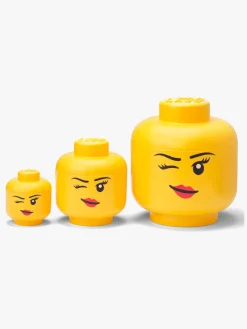 LEGO Opbevaringsboks Winking Pige 3-pak, Gul