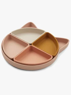LIEWOOD Arne Opdelt Tallerken Silikone, Cat Rose Multi Mix