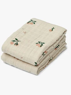 LIEWOOD Lewis Tæppe/ Stofble i Musselin 2-pak, Peach/Sea Shell