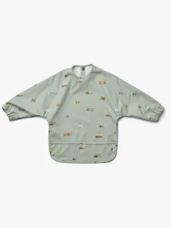 LIEWOOD Merle Cape Hagesmæk med Tryk, Vehicles/Dove Blue