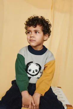 LIEWOOD Orlane  Strikket Trøje, Panda/Mist/Classic Navy Multi Mix