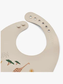 LIEWOOD Tilda Hagesmæk med Tryk Silikone 2-pak, Safari/Sandy