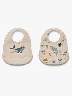 LIEWOOD Tilda Hagesmæk med Tryk 2-pak, Sea Creature/Sandy