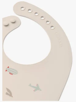 LIEWOOD Tilda  Mønstret Hagesmæk Silikone 2-pak, Aviator/Ecru