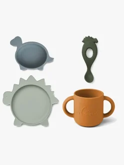 LIEWOOD Vivi Dino Spisesæt Silikone, Blue Multi