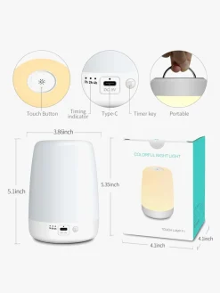 Lippa Colorful Touch Natlampe Timer, Hvid