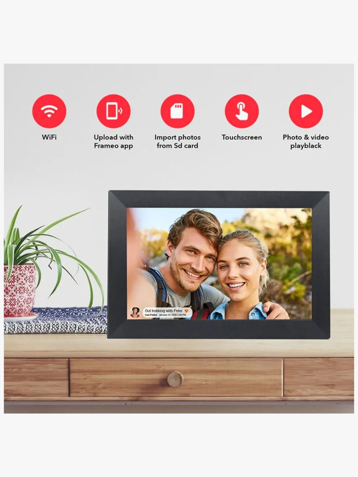 Lippa Frameo Digital Fotoramme 10", Sort