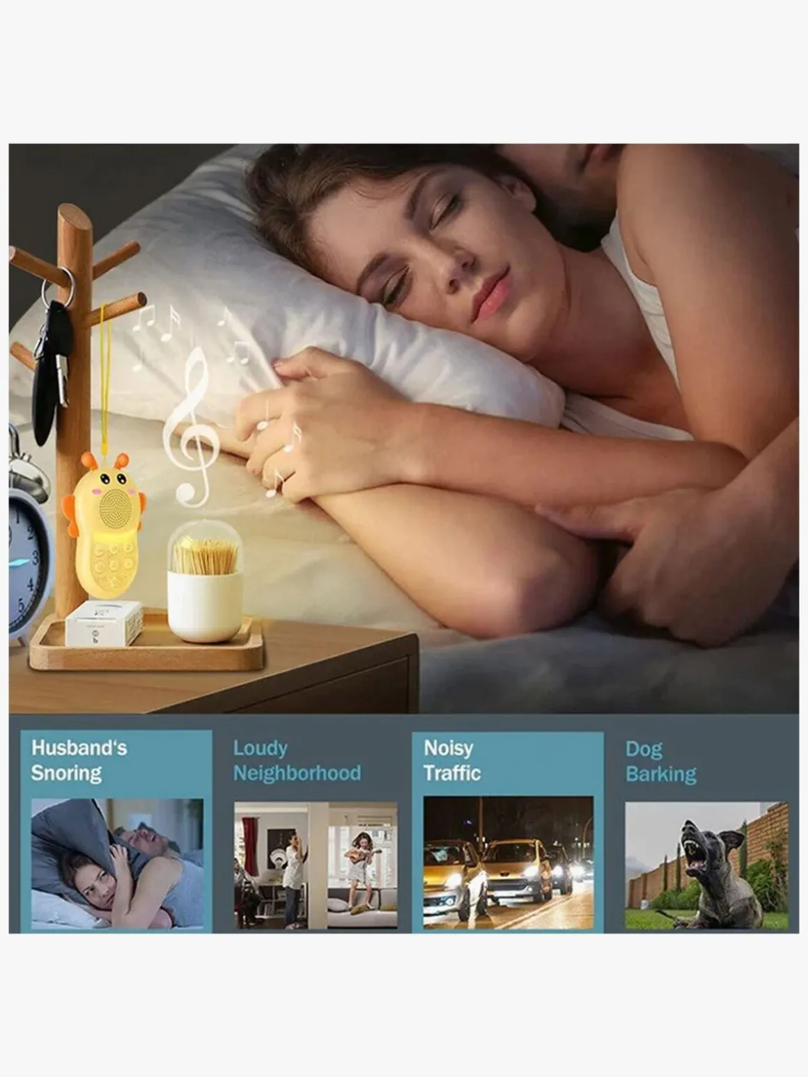 Lippa Humlebi Hvid Støj Natlampe, Gul