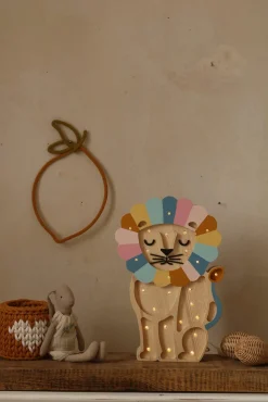 Little Lights Lampe Løve, Retro Rainbow