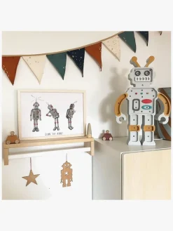 Little Lights Lampe Robot, Metallic Grå