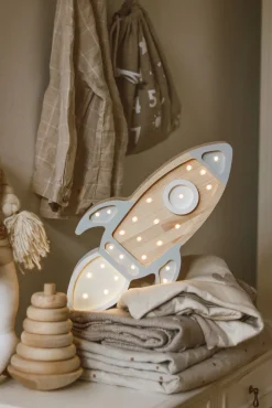 Little Lights Lampe Rumraket, Grey Wood