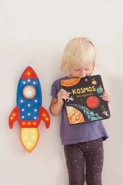 Little Lights Lampe Rumraket, Navy/Rød