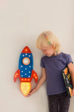 Little Lights Lampe Rumraket, Navy/Rød