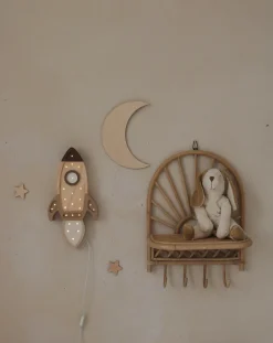 Little Lights Lampe Rumraket, Cappucino Wood